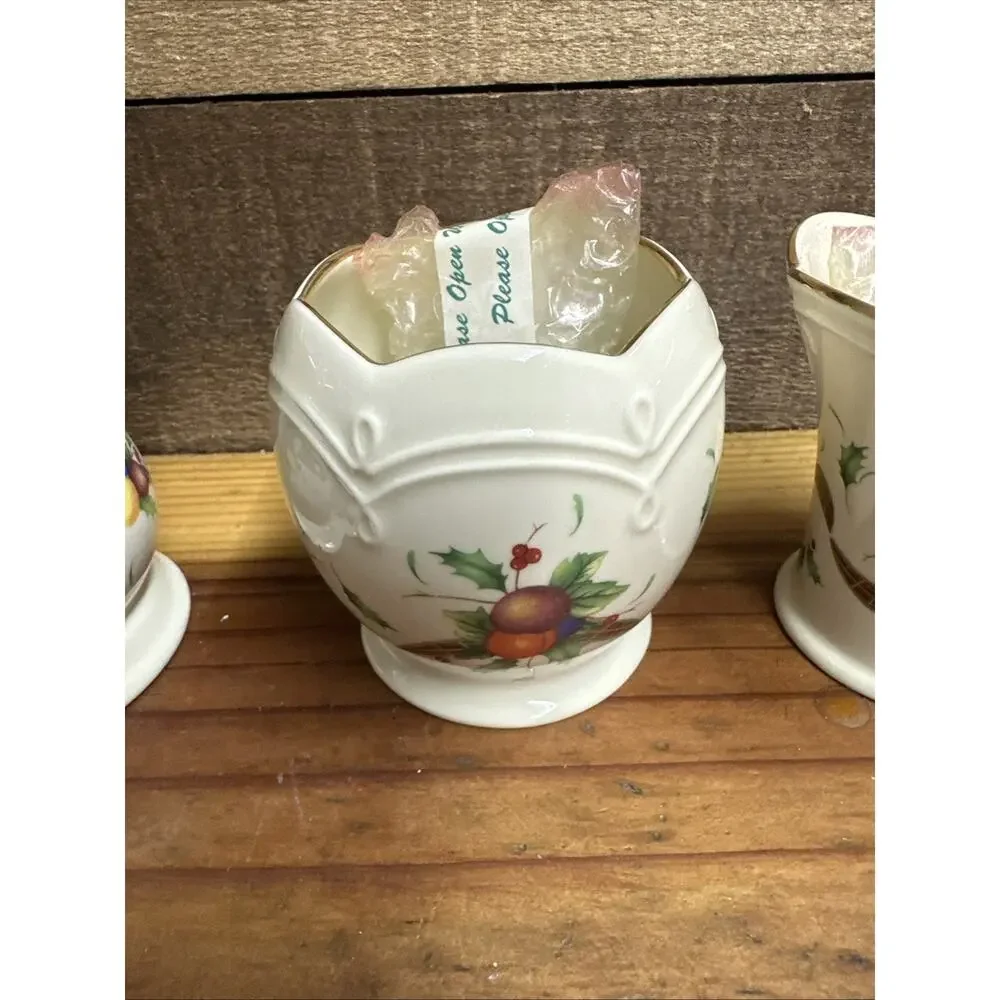 Lenox Holiday Tartan Votives Set of 3 In Box